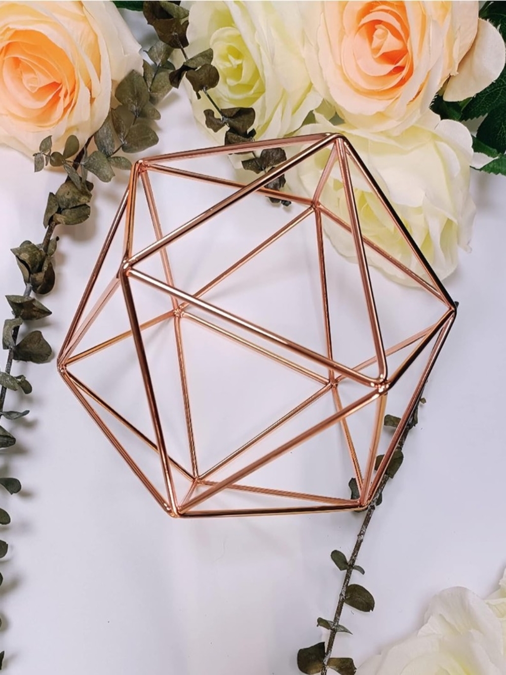 Geometric Wire Decorative Sculpture - Rose Gold